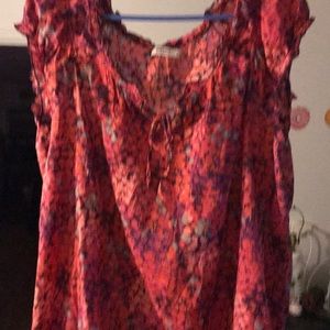 Old navy Ruffle neck line and sleeves cotton